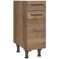 Schubkastenunterschrank Structura Eiche dunkel - Eiche dunkel/Schwarz, MODERN, Holzwerkstoff/Metall (30/87/56cm) - Nobilia