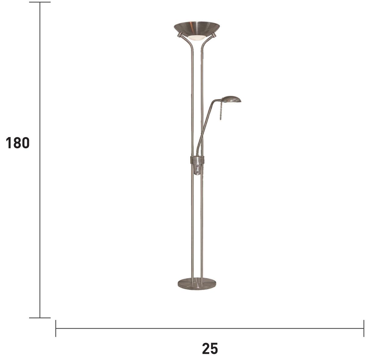 Állólámpa Eu4329ss - ezüstszínű, Basics, üveg/fém (25.4/25.4/180cm)
