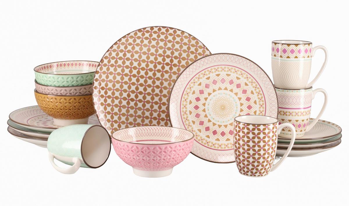 Kombiservice Mandala Multicolor, 16-teilig - Multicolor, Basics, Keramik - Creatable