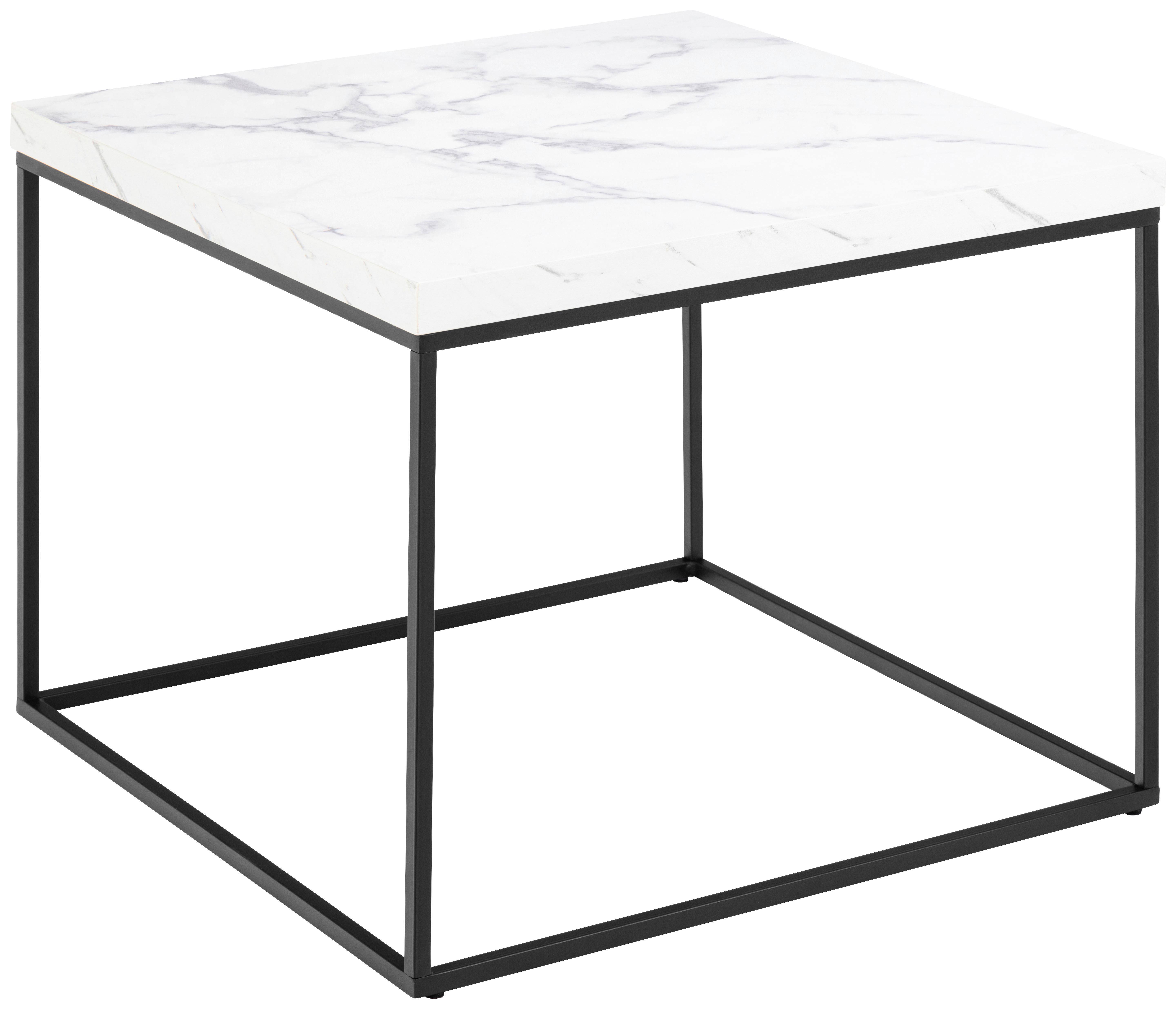 STOLIK KAWOWY BAROSSA - biały/czarny, Design, materiał drewnopochodny/metal (60/60cm) - Livetastic
