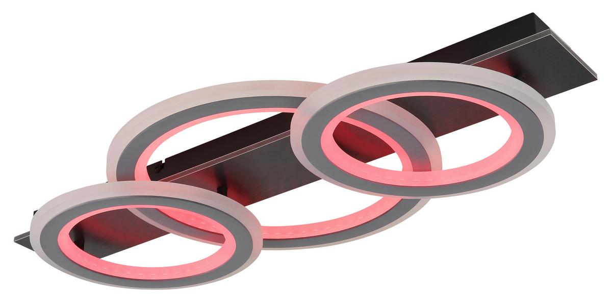 Led Stropna Svjetiljka Jayden - siva/svijetlo siva, Design, metal/plastika (73/37/8cm) - Globo