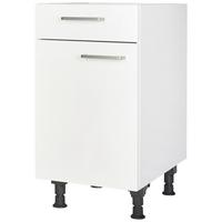 Schubkastenunterschrank Touch Weiß - Edelstahlfarben/Weiß, MODERN, Holzwerkstoff/Metall (45/87/56cm) - Nobilia
