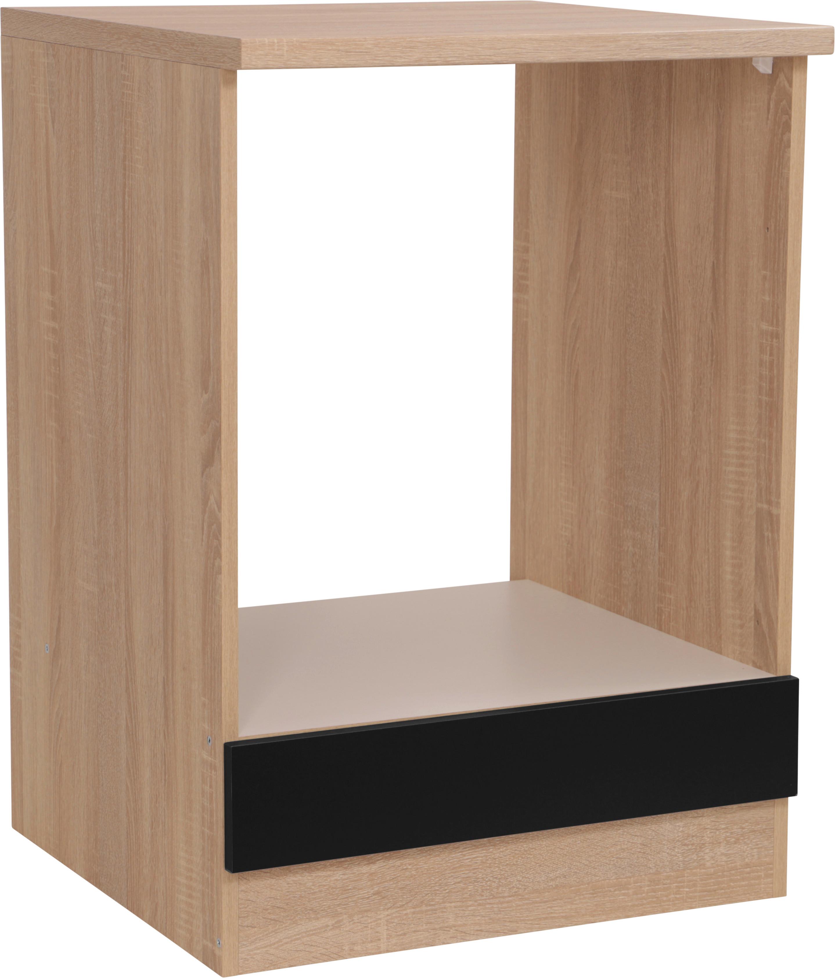 Omara Za Vgranjo Štedilnika Merle, Barva Hrasta, Črna - črna/barve hrasta, Basics, leseni material (60/84,8/60cm) - Respekta