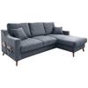 Wohnlandschaft Valentina Blau Struktur - Blau/Naturfarben, KONVENTIONELL, Holz/Textil (228/150cm) - P & B