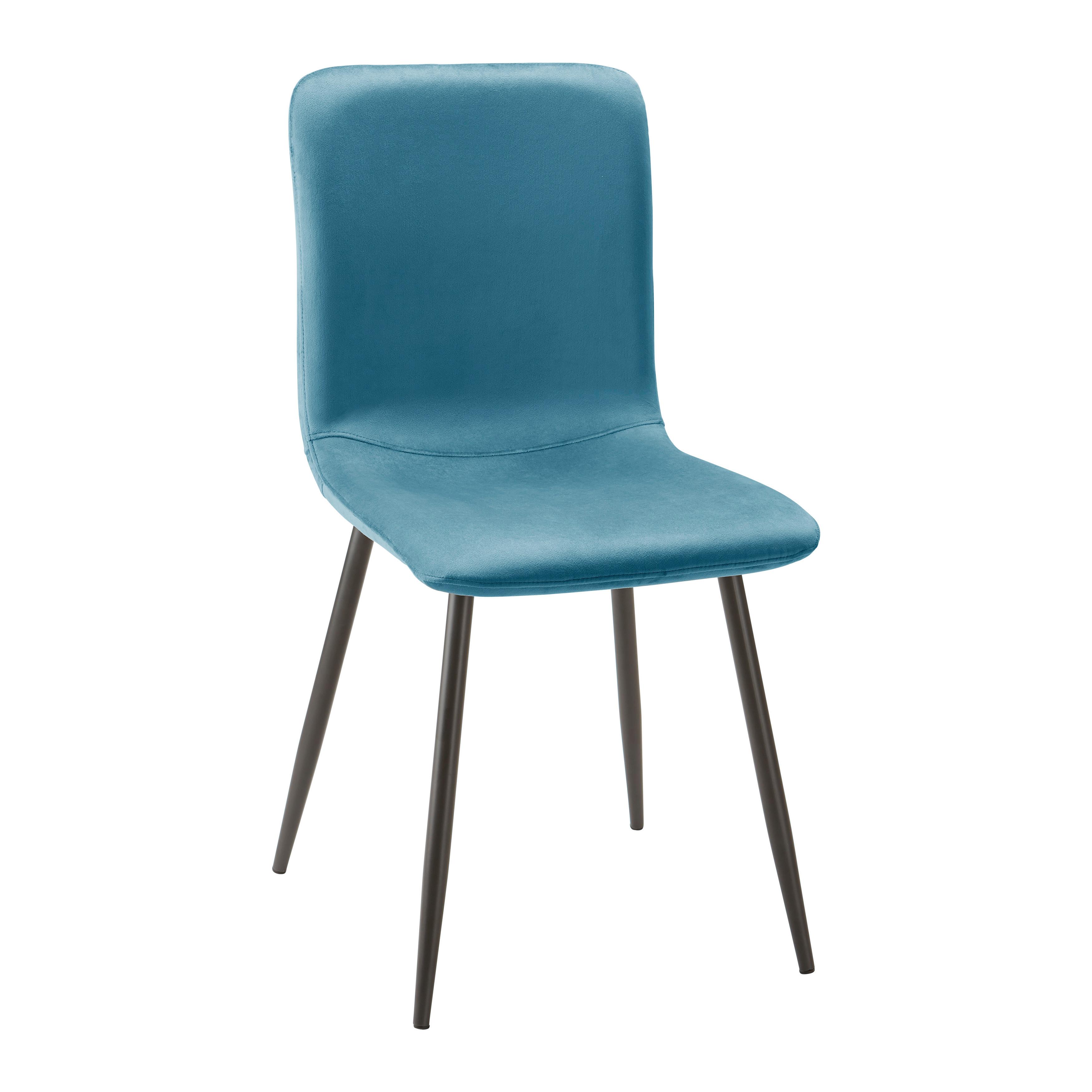 KRZESŁO ELIF - petrol/ciemnoszary, Modern, metal/tkanina (43/86/55cm) - Bessagi Home