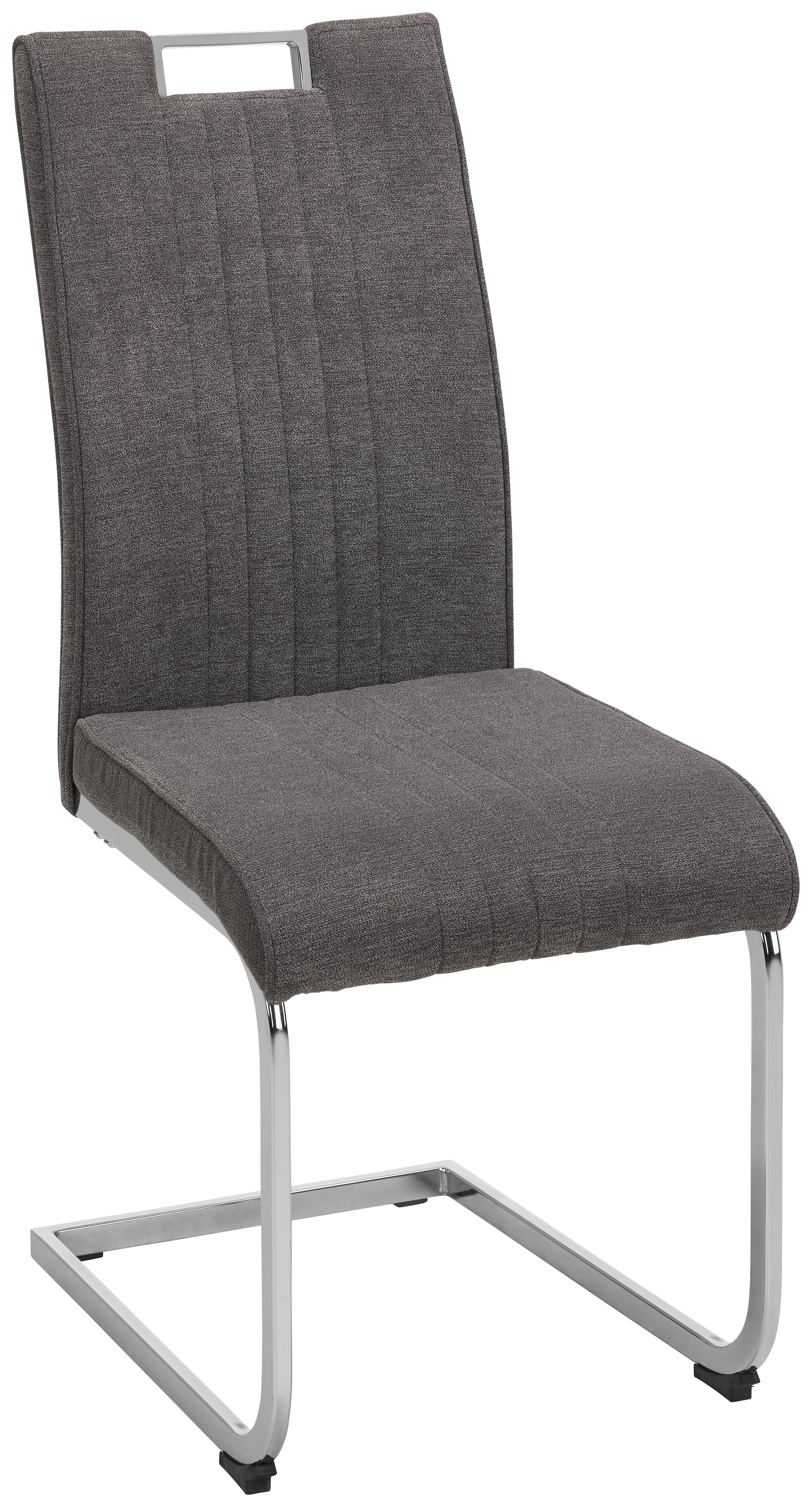 Szánkótalpas Szék Katja - krómszínű/szürke, Modern, textil/fém (42/98/56cm) - Mömax