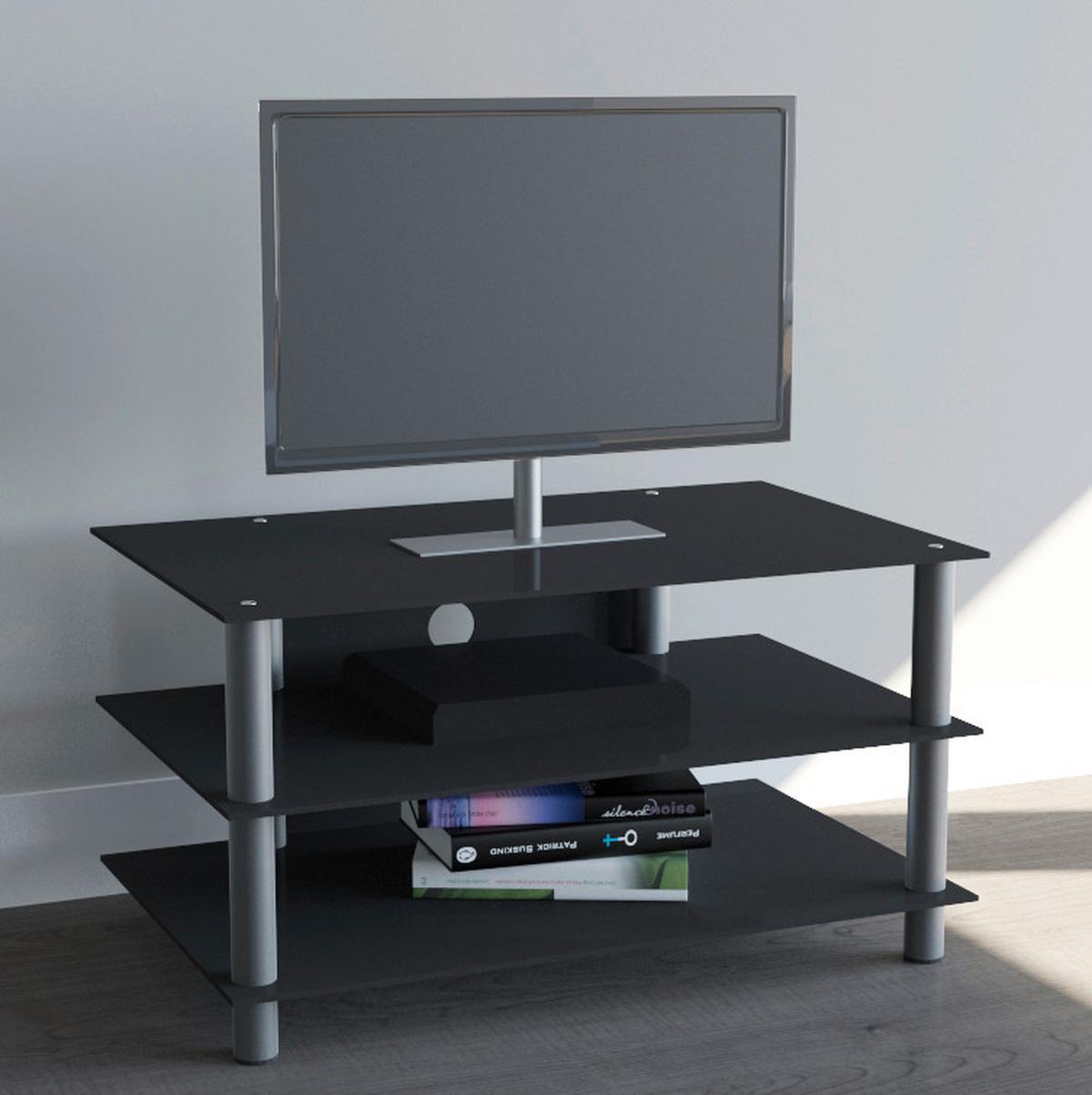 Mizica Za Hi-fi Naprave Netasa Črno Srebrna, 95cm - srebrne barve/črna, Konvencionalno, kovina/steklo (95/45/42cm) - MID.YOU