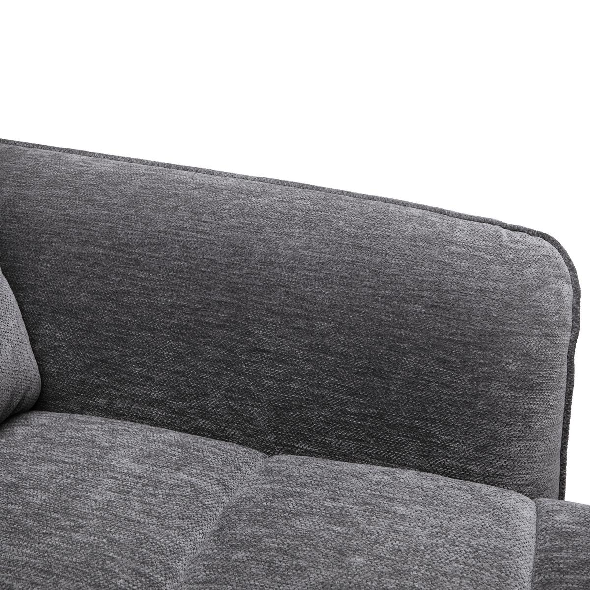 Ecksofa Pisa Anthrazit - Anthrazit/Schwarzchrom, MODERN, Holz/Textil (248/173cm) - Mömax