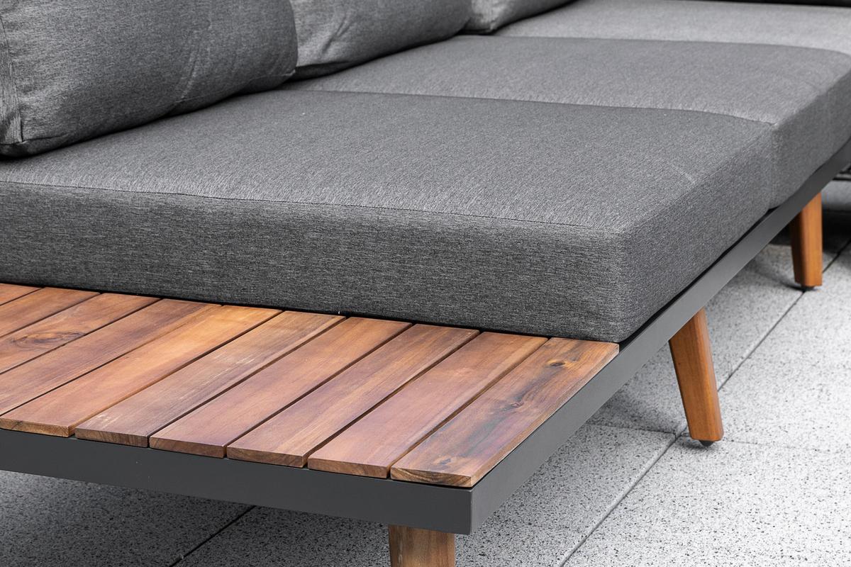 Lounge Garnitura Athen, Masivno - siva/barve grafita, Konvencionalno, kovina/tekstil (287,5/28/287,5cm) - Gardenson