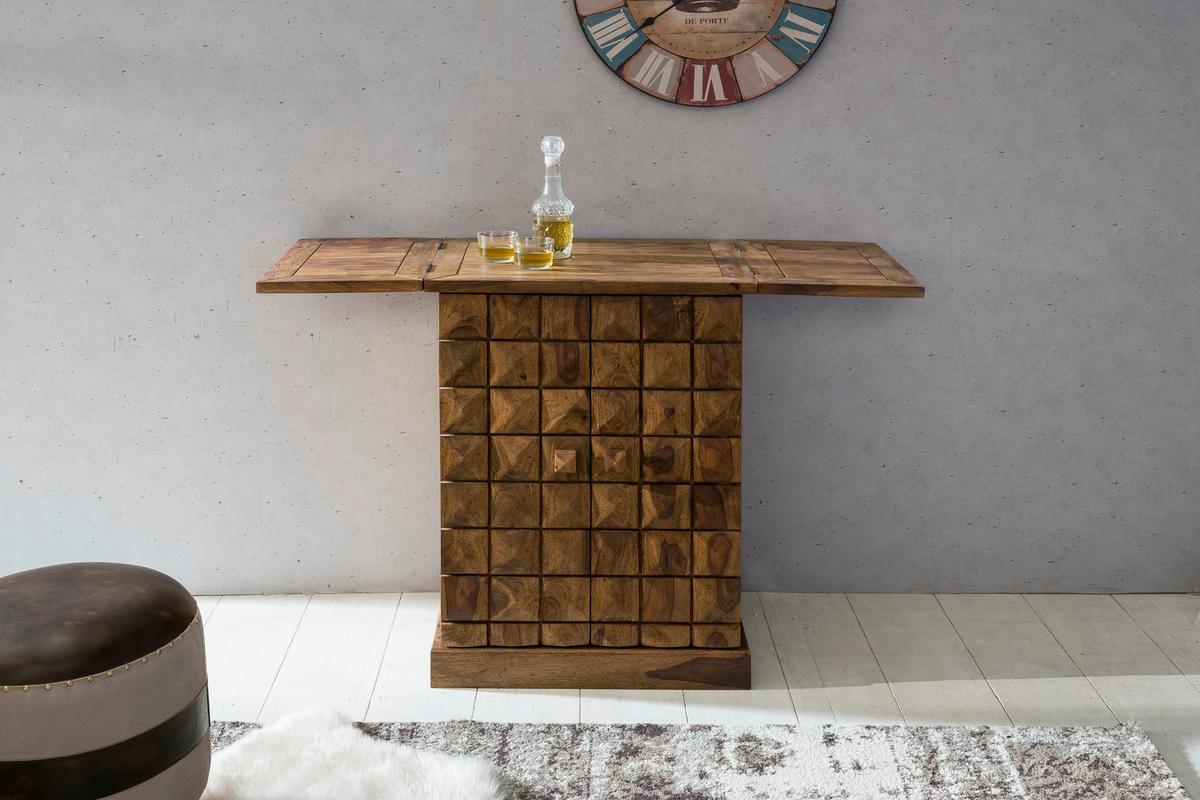 Barschrank ca. 64x91 cm Sheesham massiv - Sheeshamfarben, Design, Holz (64/91/50cm) - MID.YOU