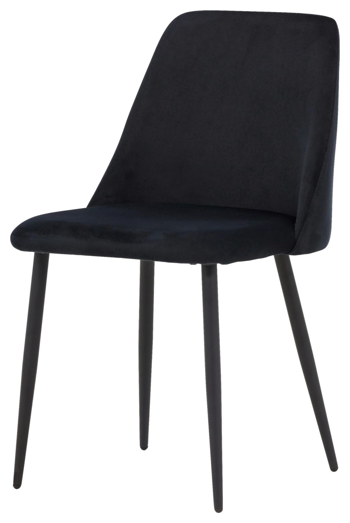 STUHL-SET NIGHT - Schwarz, Design, Textil/Metall (49/87/56cm) - Livetastic
