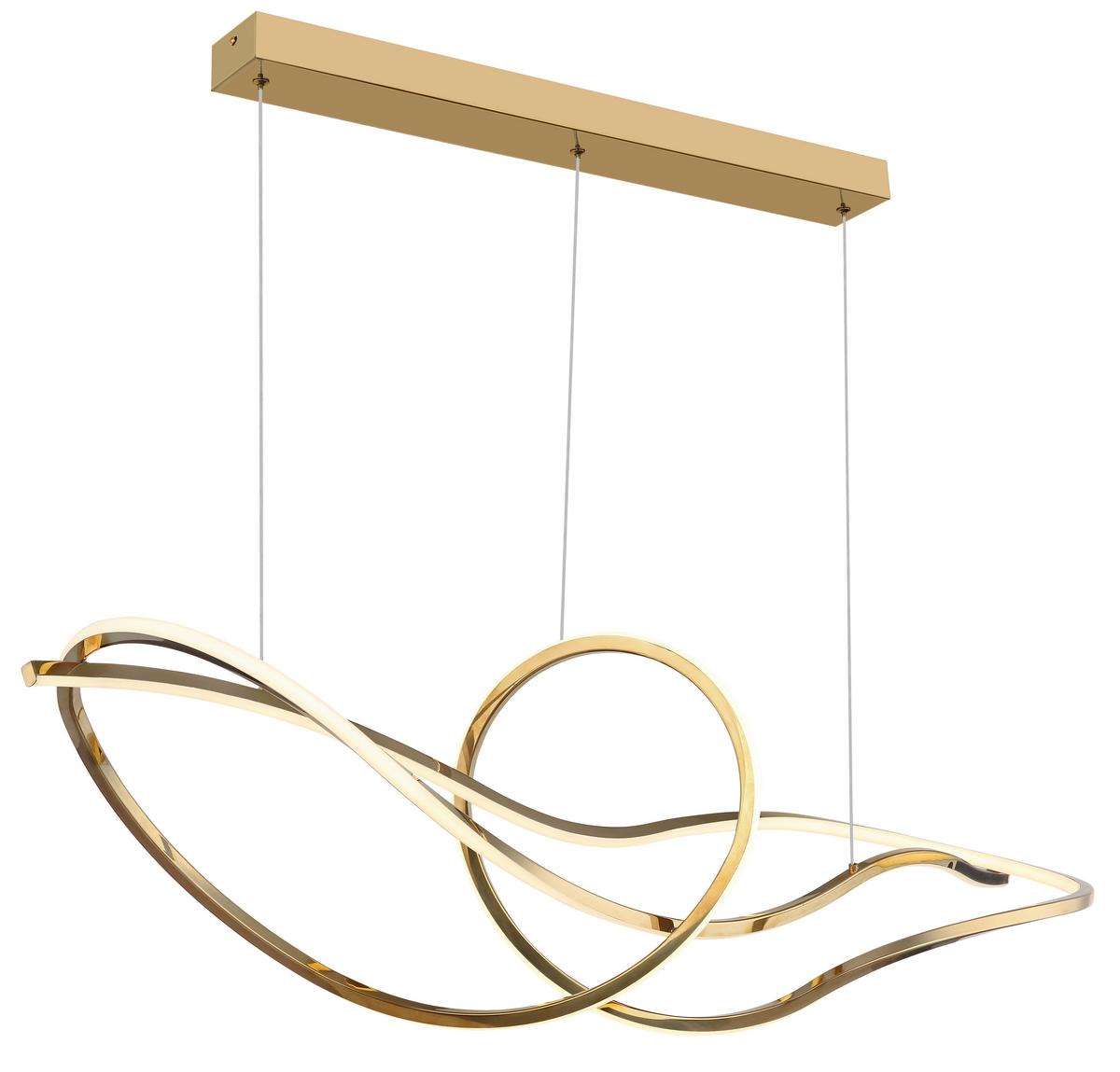 LED-HÄNGELEUCHTE 67340G IDUNA - Chromfarben/Weiss, Design, Kunststoff/Metall (110/33/120cm) - Globo