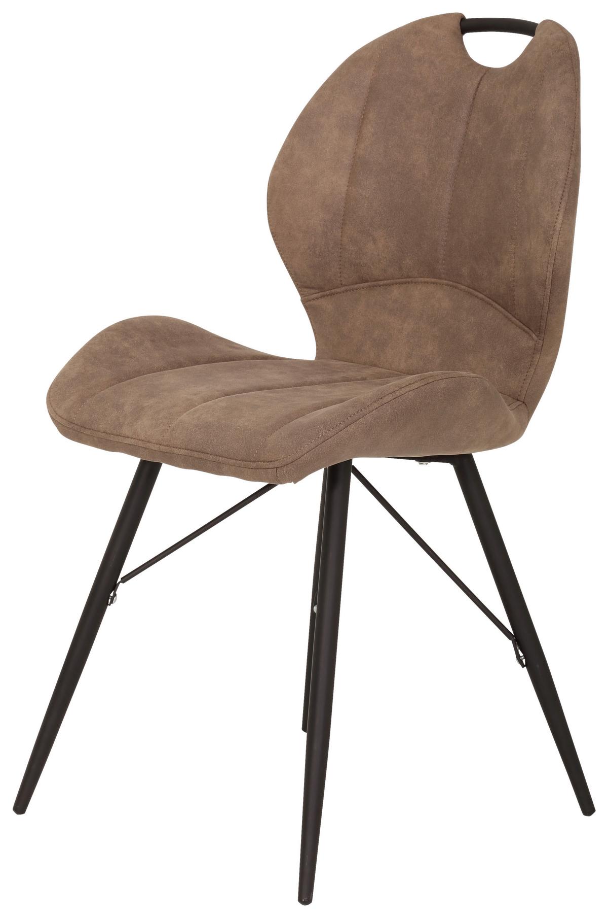Stuhl-Set Kate S 4er-Set ca. 50x86 cm Schlammfarben - Schlammfarben/Schwarz, MODERN, Textil/Metall (50/86/56cm) - MID.YOU