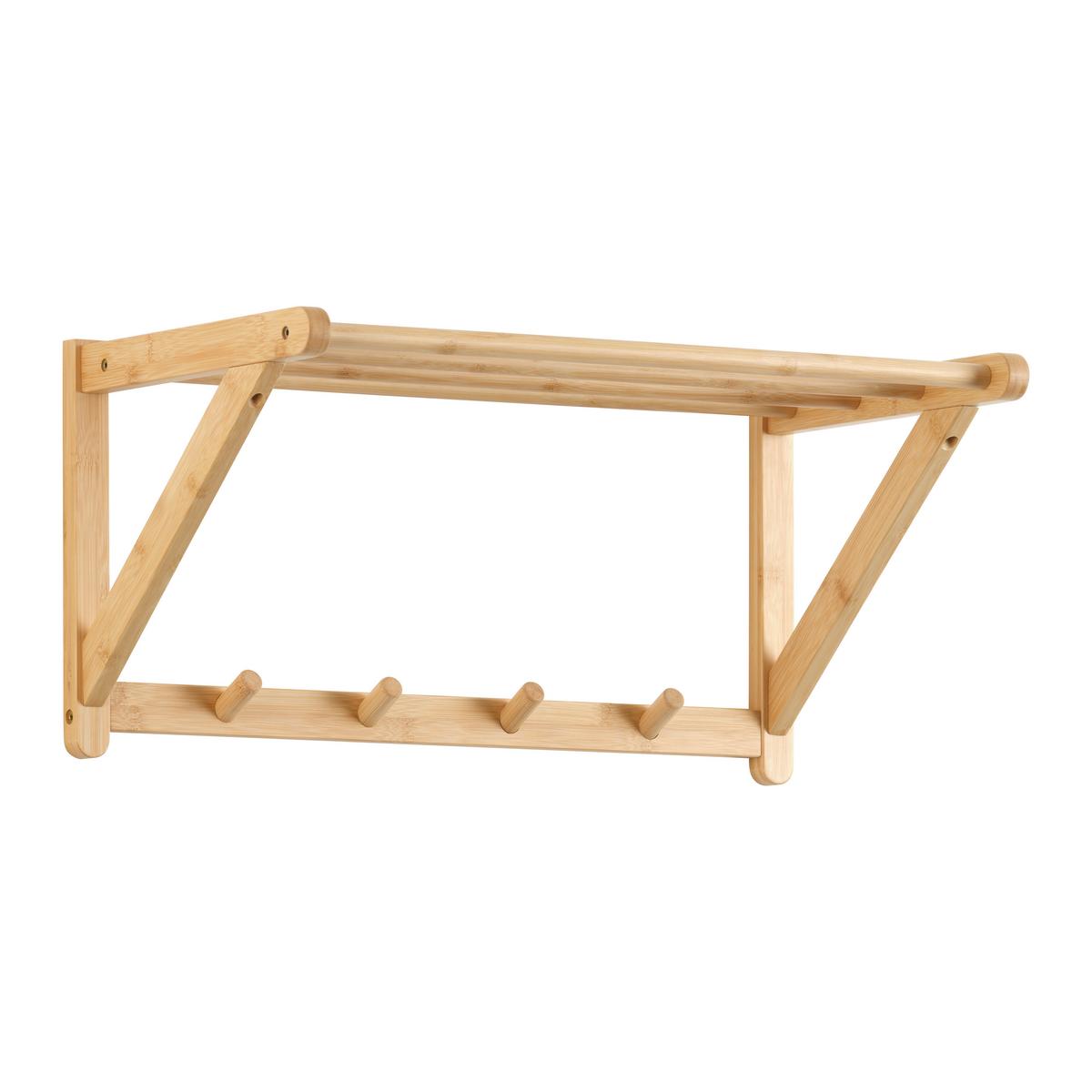 Cuier cu montare pe perete BONNIE - culoare natur, Konventionell, lemn (51/25/28cm) - Best Price