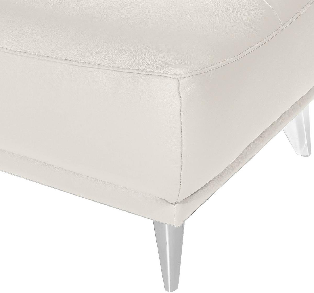 Hocker "Frisco" , weiß - Chromfarben/Weiß, MODERN, Textil/Metall (65/46/65cm) - MID.YOU