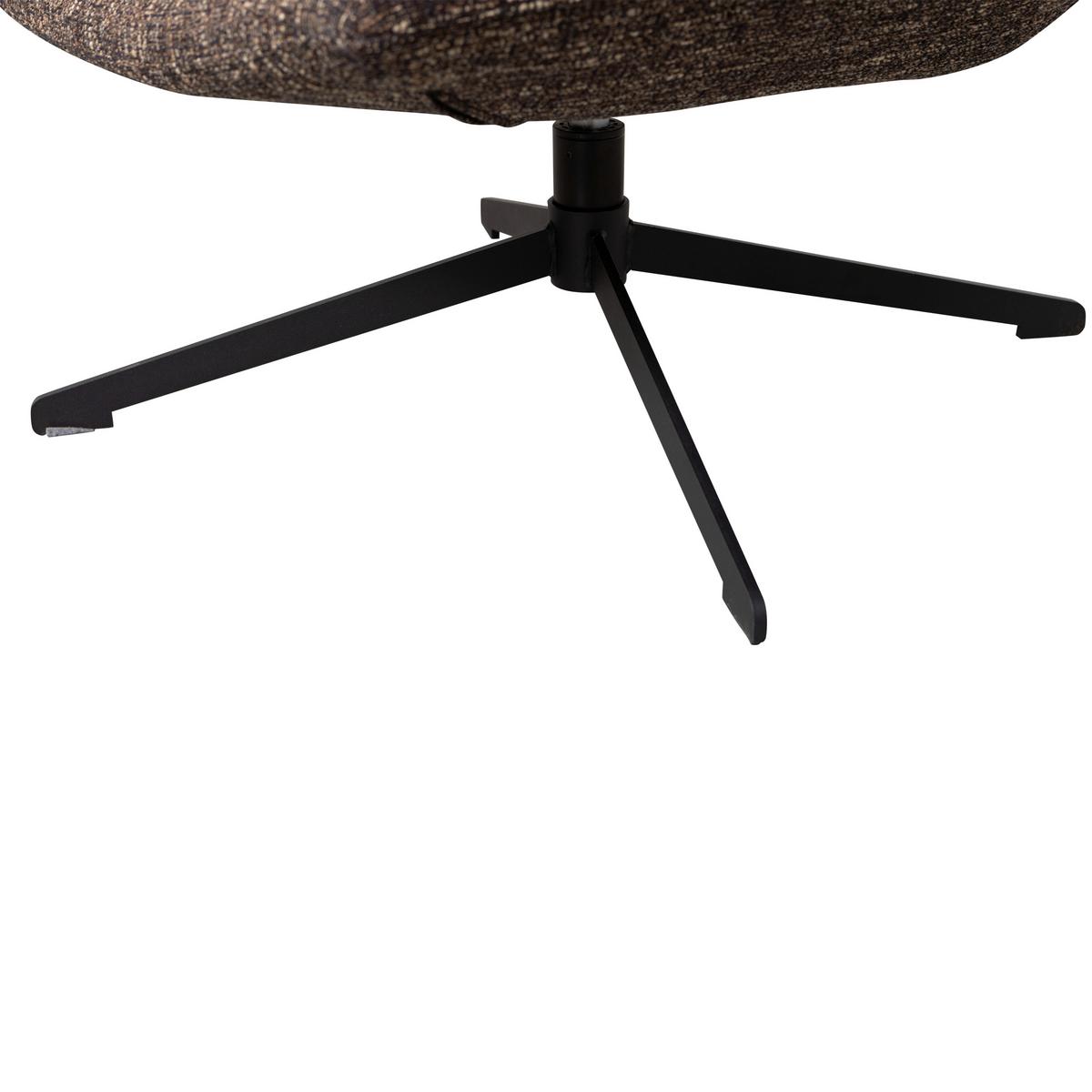 SESSEL Milaro Braun B: 75cm - Schwarz/Braun, Design, Textil/Metall (75/88/94cm) - Livetastic