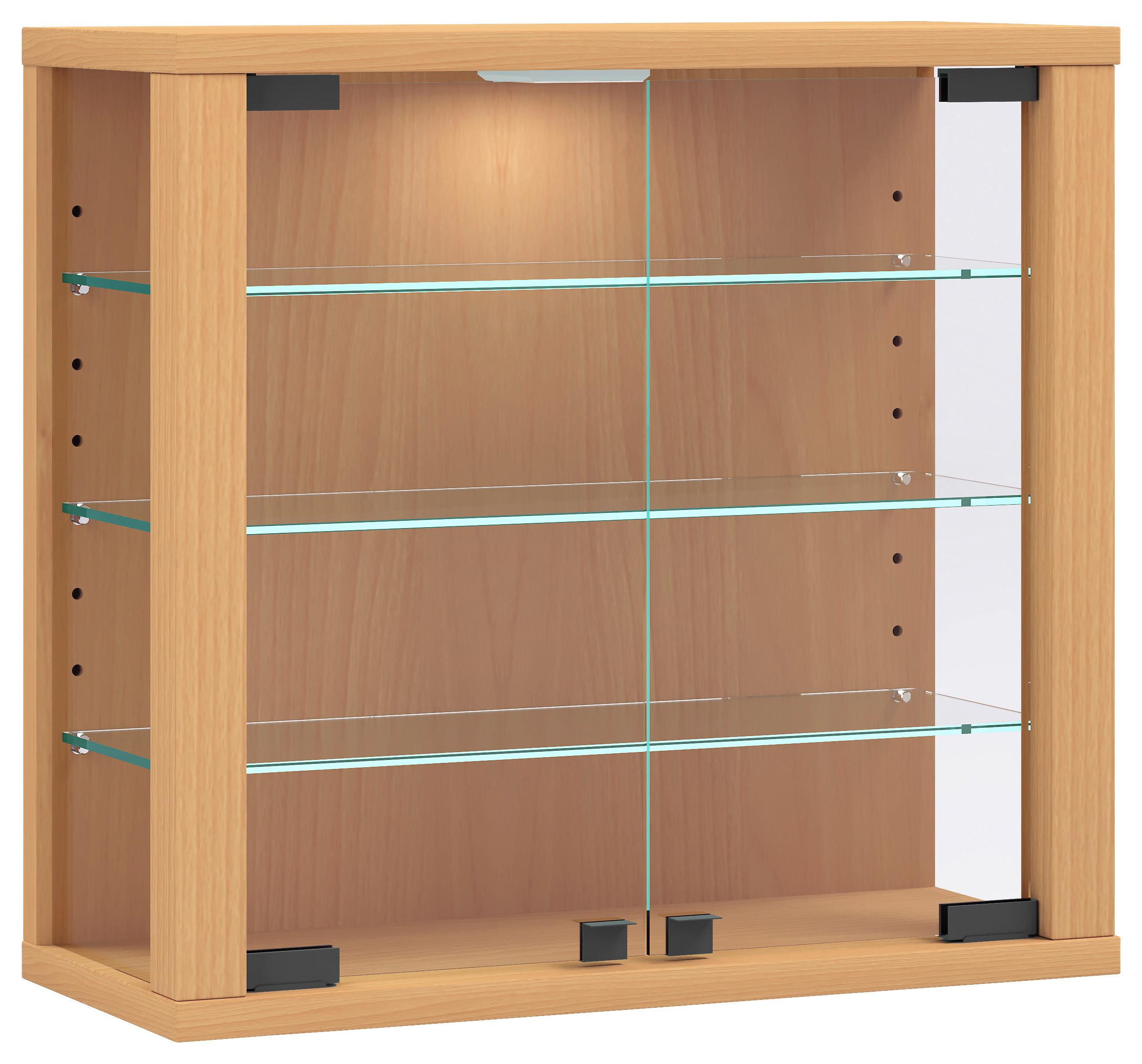 Hängevitrine Vitrosa S - Buchefarben, Design, Glas/Holzwerkstoff (43/40/18cm) - MID.YOU