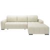 Wohnlandschaft Vicari Beige Mikrofaser - Beige/Schwarz, MODERN, Textil/Metall (185/292cm) - Livetastic