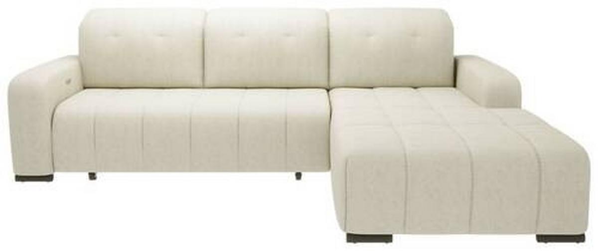 Wohnlandschaft Vicari Beige Mikrofaser - Beige/Schwarz, MODERN, Textil/Metall (185/292cm) - Livetastic
