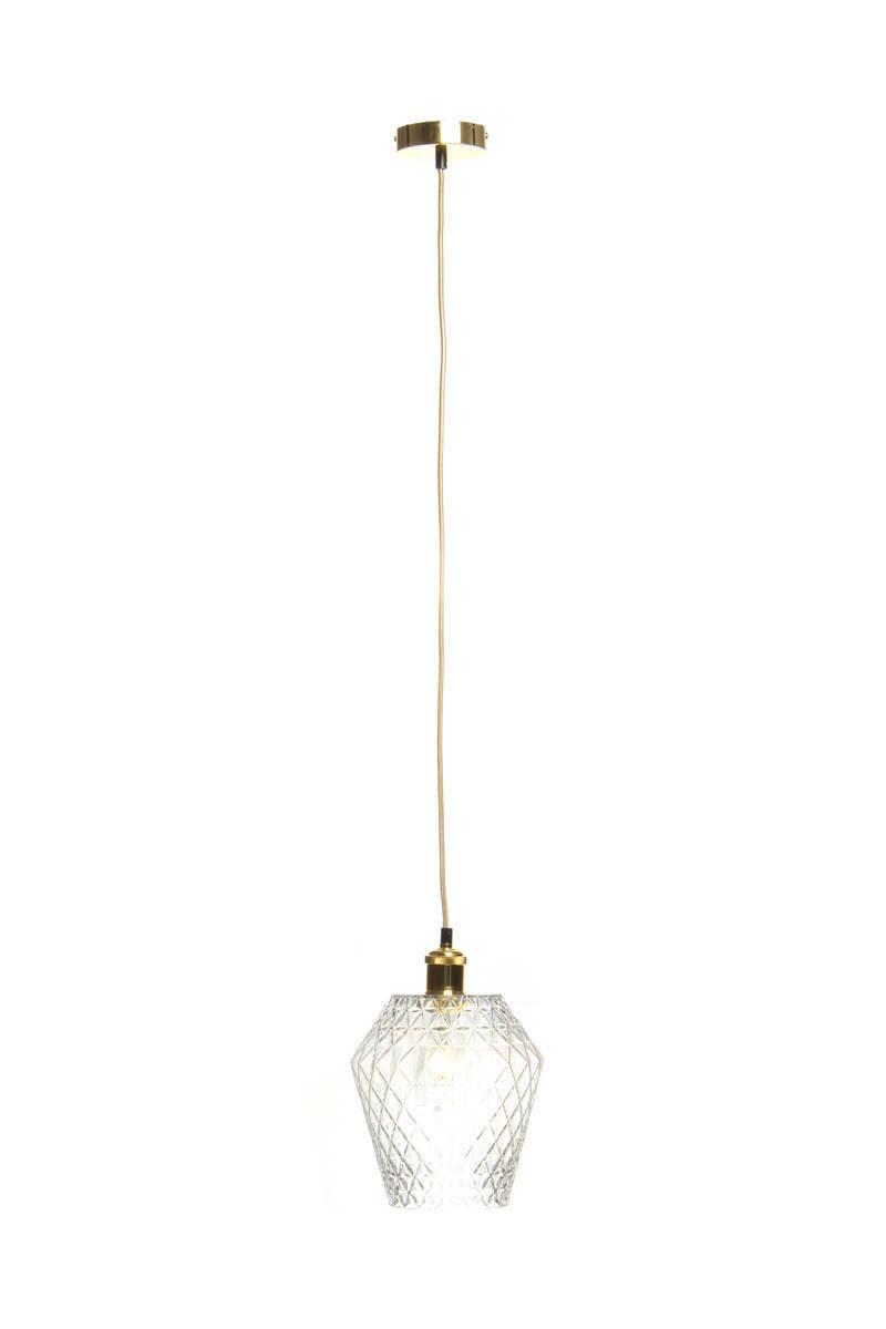 Hängeleuchte Hängelampe Lumi - Klar/Goldfarben, Trend, Glas (20/27/20cm) - Kayoom