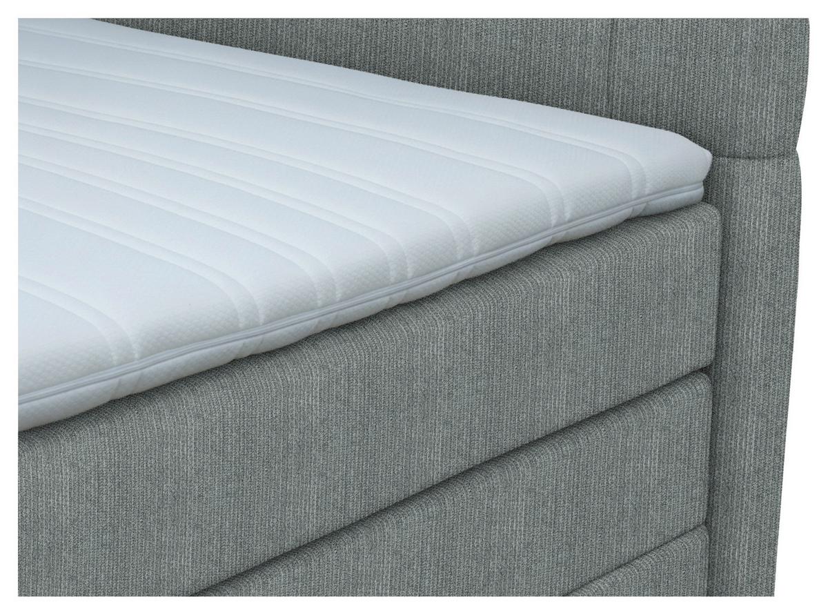 Boxspringbett London Dunkelgrau ca. 160x200cm - Chromfarben/Dunkelgrau, MODERN, Holz/Holzwerkstoff (160/200cm) - Premium Living