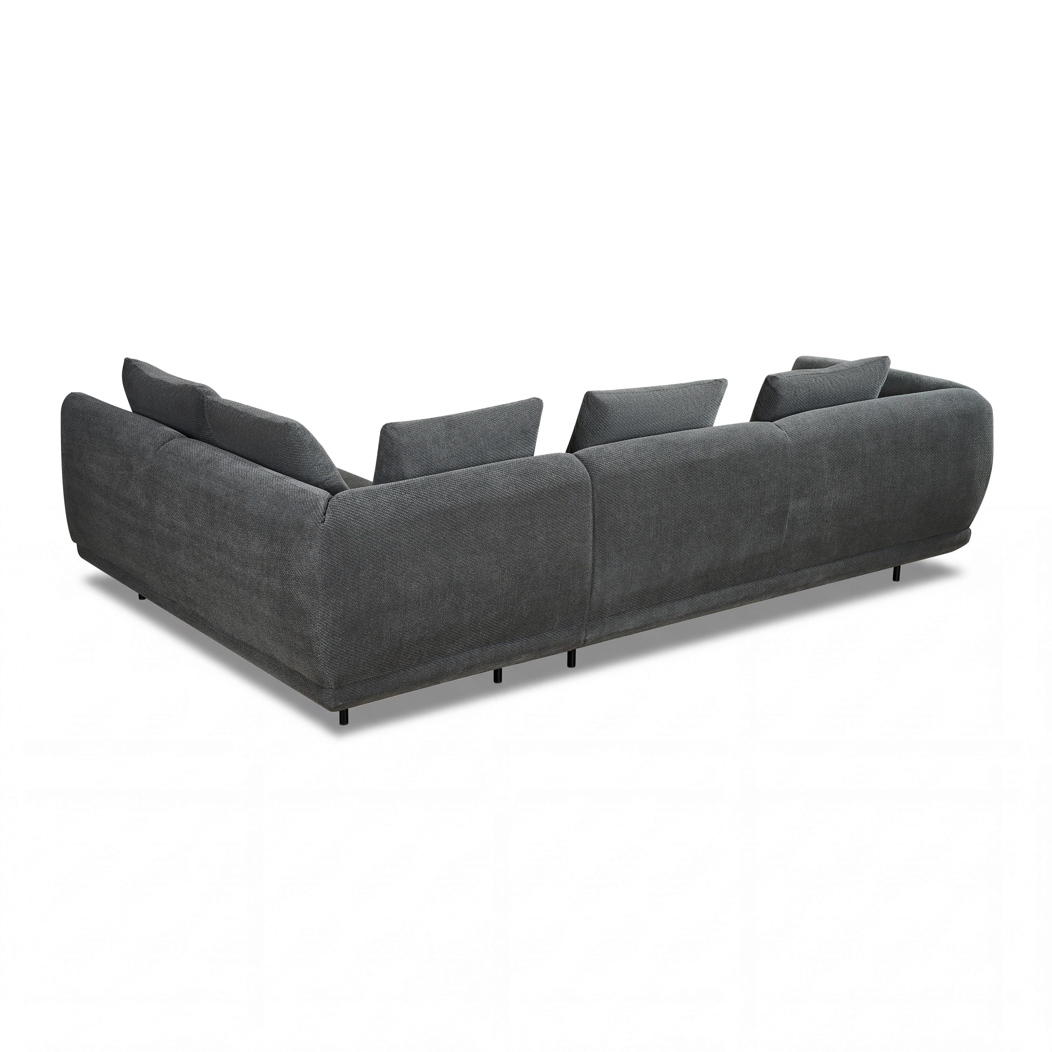 SOFFA CELINA - mörkgrå/svart, Modern, metall/trä (278/175cm) - Bessagi Home