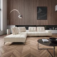 Sedežna Garnitura Estella - temno siva/krem barve, Moderno, kovina/tekstil (326/85/270cm) - Bessagi Home