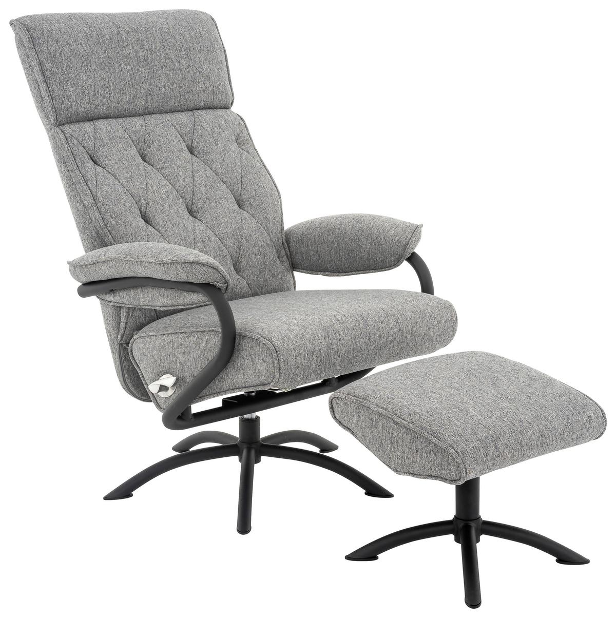 ZESTAW FOTELI RELAKSACYJNYCH TINA - czarny/szary, Modern, metal/tkanina (77,5/107/85cm) - MID.YOU