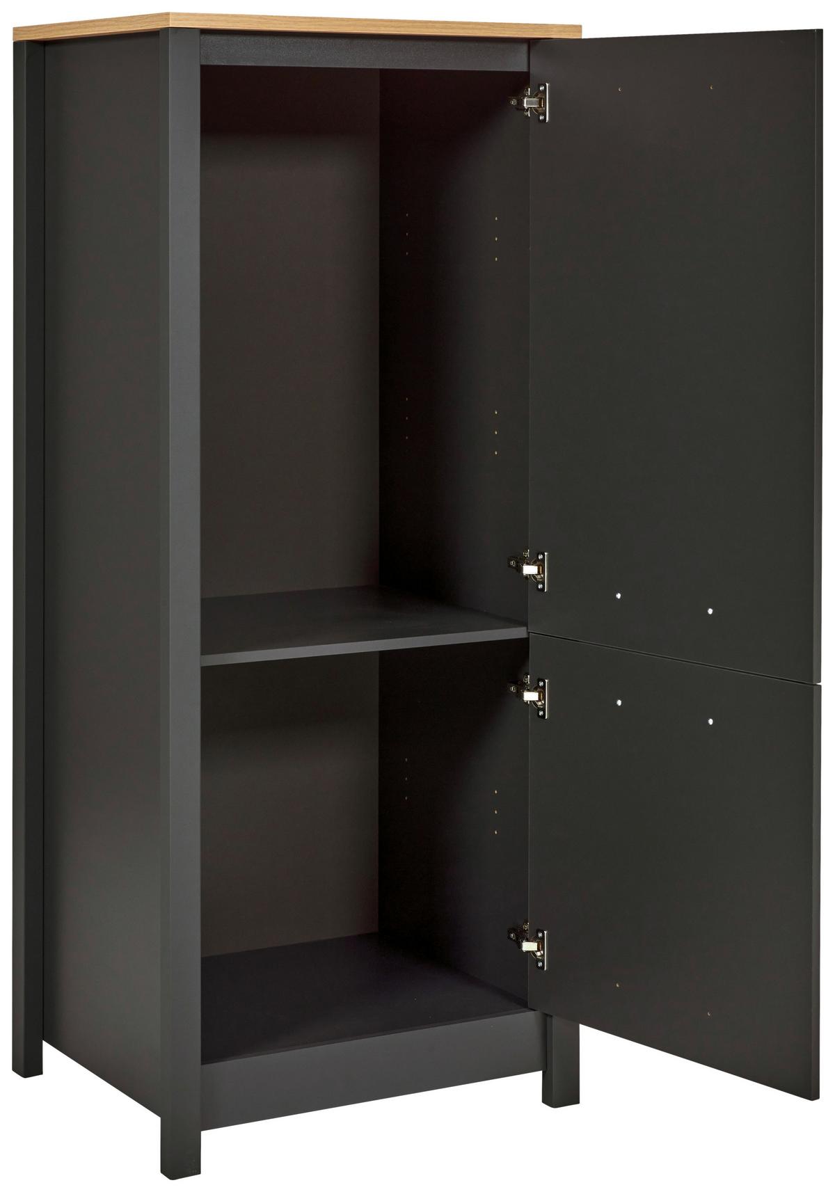 Geräteumbauschrank Venet, Anthrazit/Artisan Eiche - Anthrazit/Schwarz, ROMANTIK / LANDHAUS, Holzwerkstoff/Metall (70/167/60cm) - Mömax