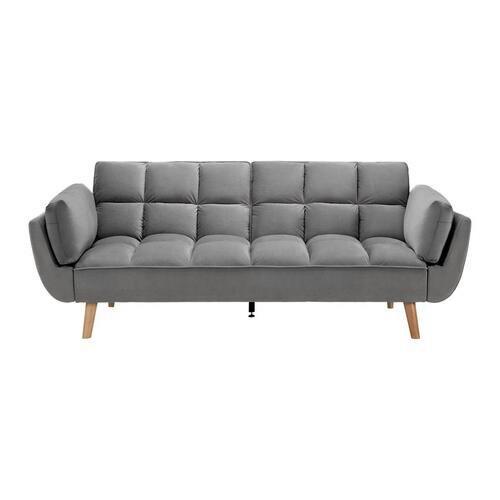 Zofa S Posteljno Funkcijo Cora, Siva, Žamet - siva/naravne barve, Moderno, tekstil/les (214/92/81cm) - Bessagi Home