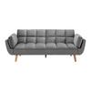 Schlafsofa Cora Grau Samt - Naturfarben/Grau, MODERN, Holz/Textil (214/92/81cm) - Bessagi Home
