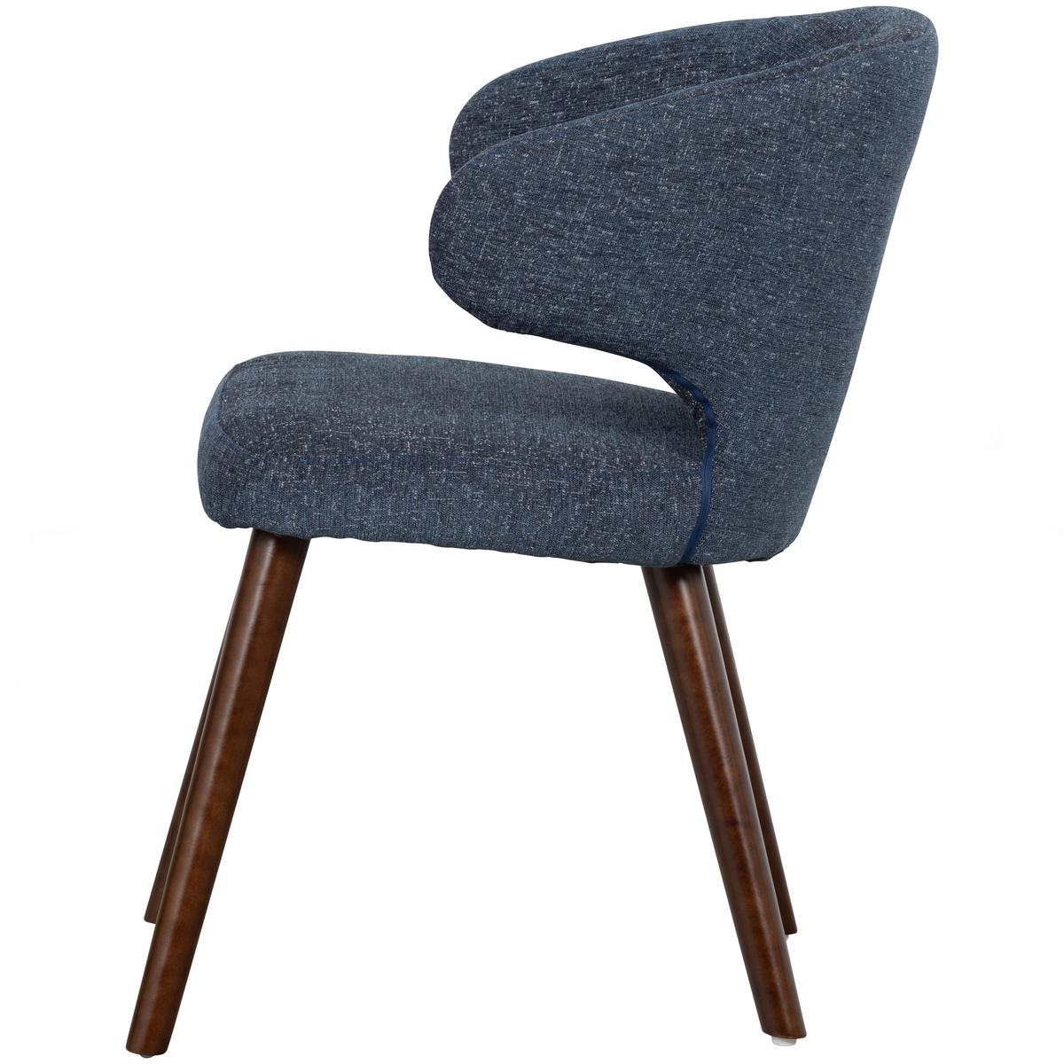 Armlehnstuhl-Set Cape Blau B: 55cm - Blau/Dunkelbraun, MODERN, Holzwerkstoff/Textil (55/77/65cm) - Livetastic