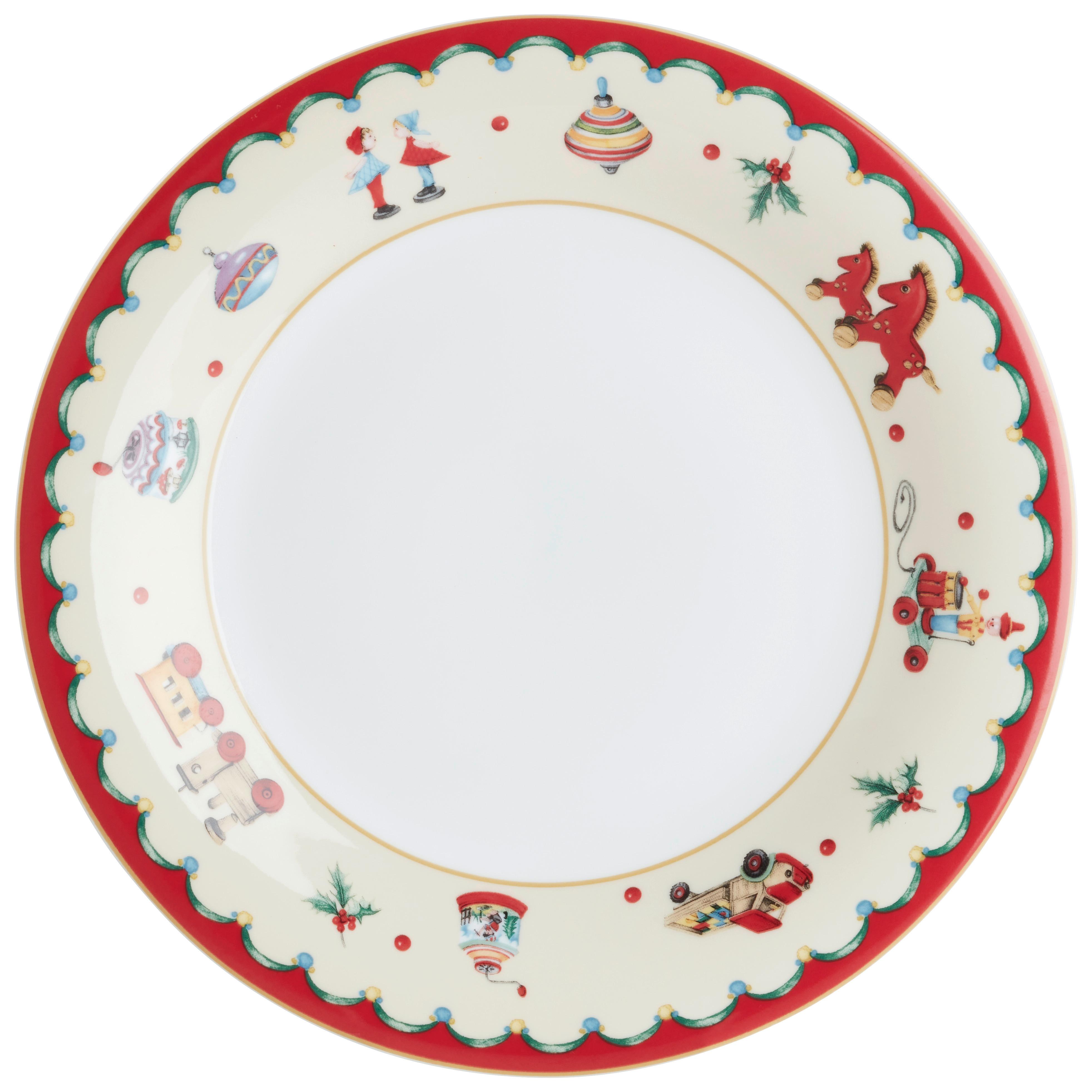 Plitvi Krožnik Xmas - rdeča/bela, Konvencionalno, keramika (27/2,5cm) - Mömax