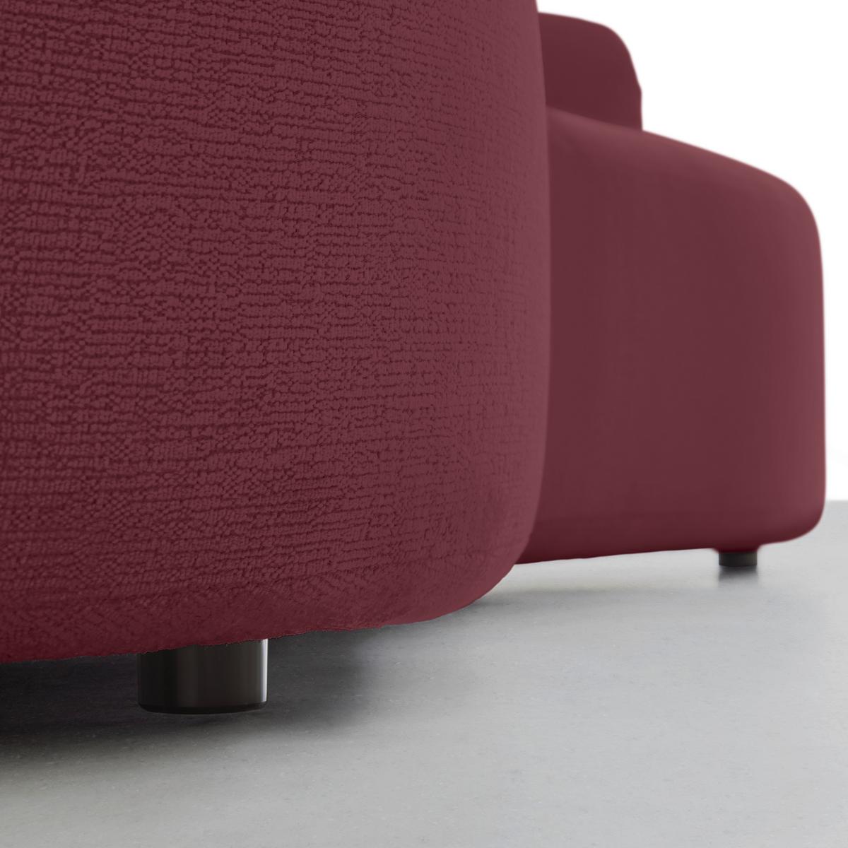 Bigsofa Leonas Bordeaux - Bordeaux/Schwarz, MODERN, Kunststoff/Textil (235/72/110cm) - Premium Living