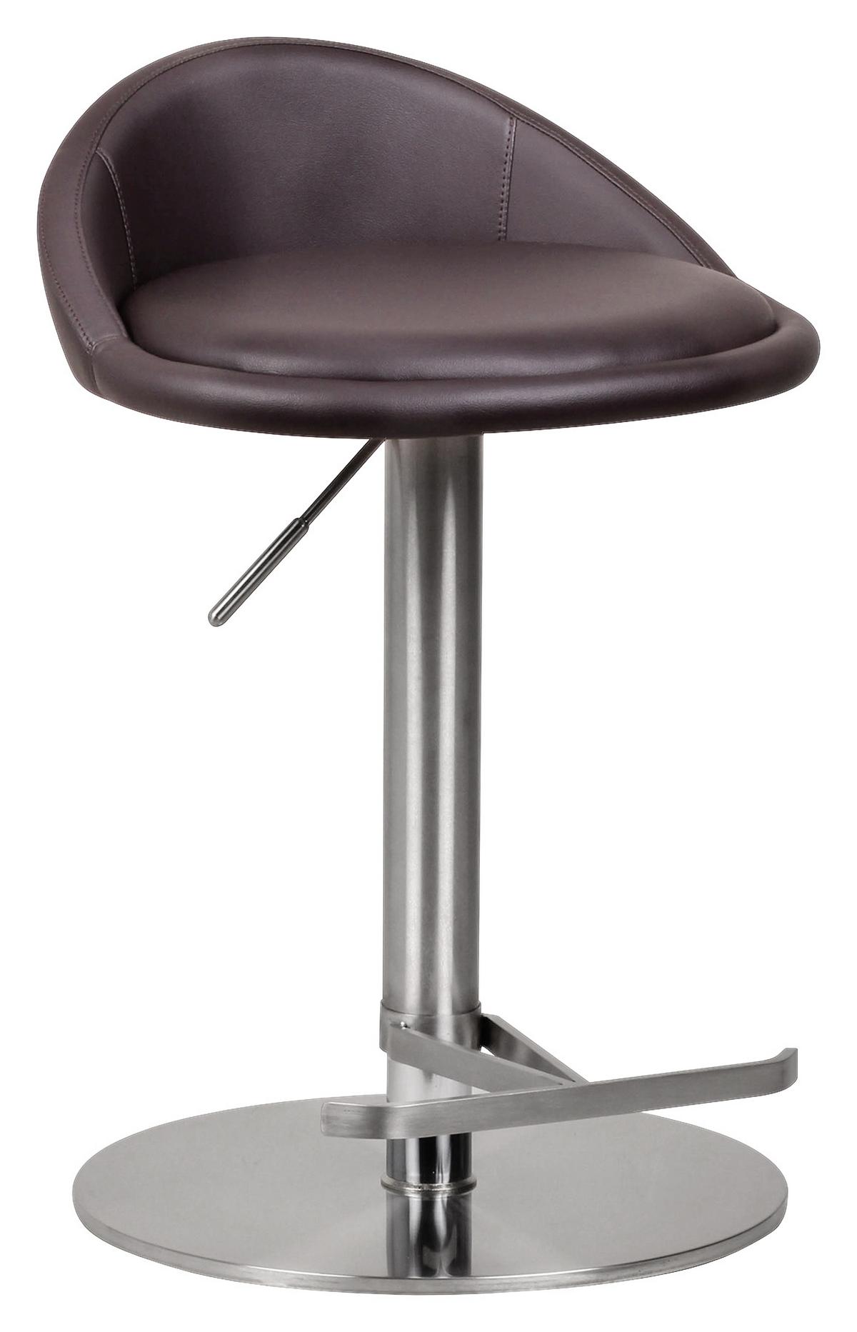 Barski Stol Wl1.602 - srebrne barve/rjava, Moderno, kovina/tekstil (43/54-79/43cm) - MID.YOU