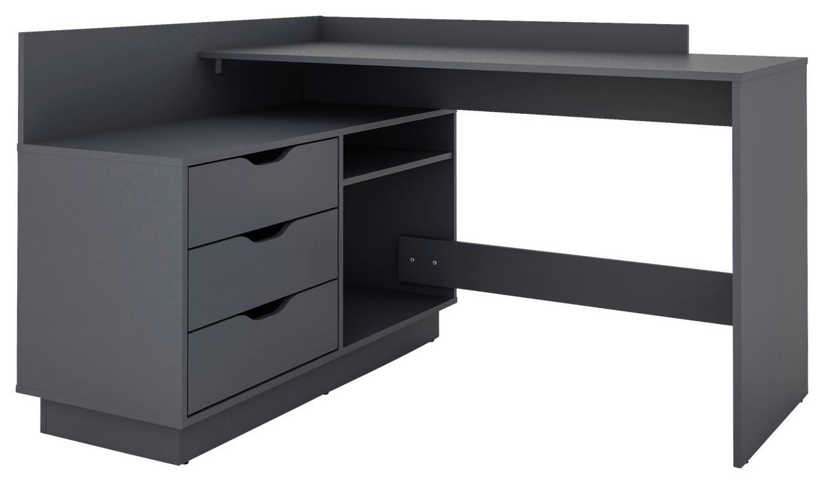 Eckschreibtisch Belfast Anthrazit ca. 129x83,5x105cm - Anthrazit, Basics, Holzwerkstoff (129/83,5/105cm) - MID.YOU