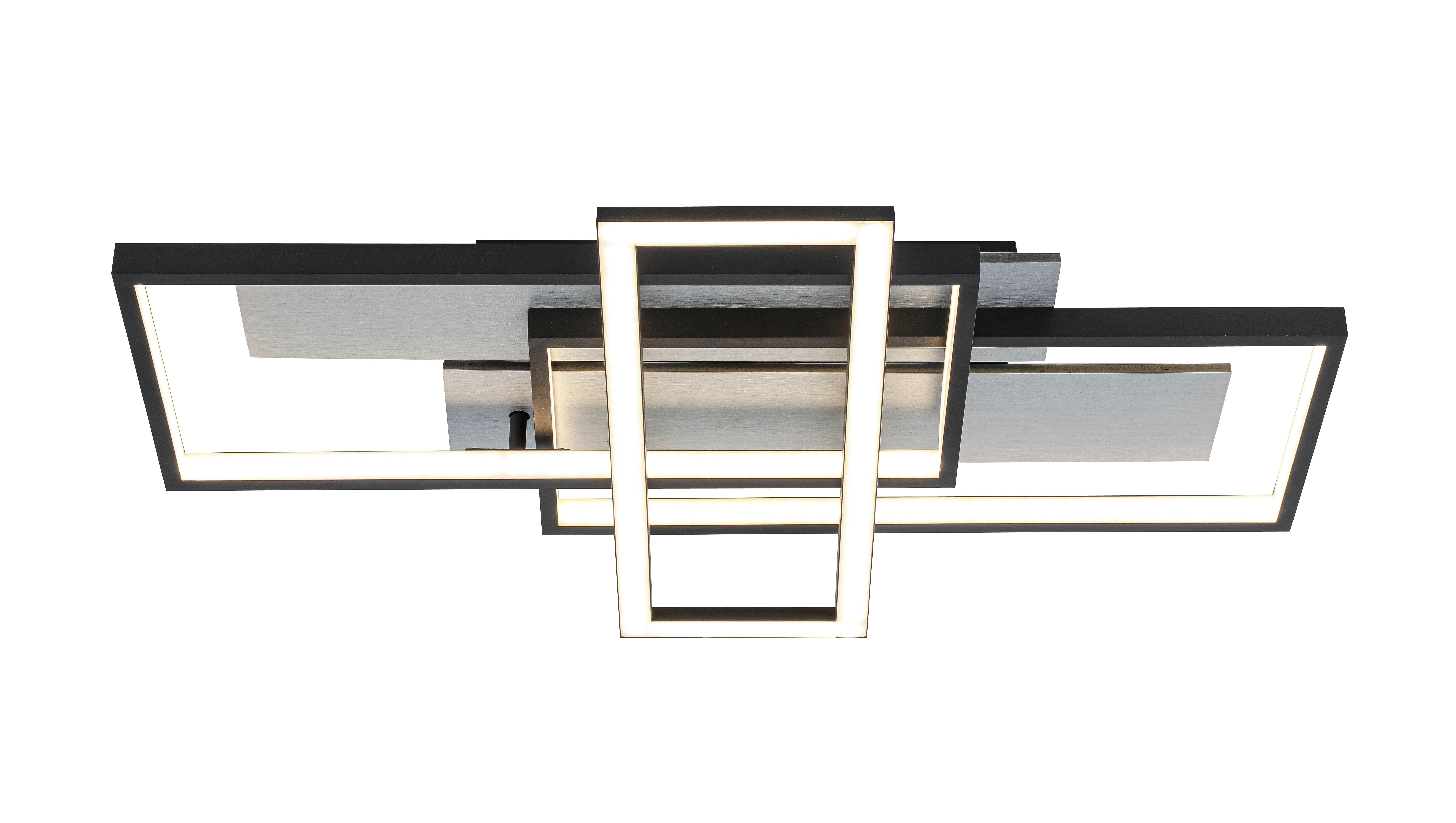 LED-Deckenleuchte Amor Schwarz/Silberfarben max.30 W - Silberfarben/Schwarz, MODERN, Holzwerkstoff/Kunststoff (66/40/7cm) - Mömax