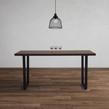 Esstisch in Walnussfarben Dave ca. 160x90cm - Walnussfarben/Schwarz, MODERN, Holz/Metall (160/90/76cm) - Bessagi Home