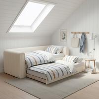 Ausziehbett Tasha Creme ca. 90x200 cm - Hellbraun/Creme, MODERN, Holz/Kunststoff (90/200cm) - Bessagi Home
