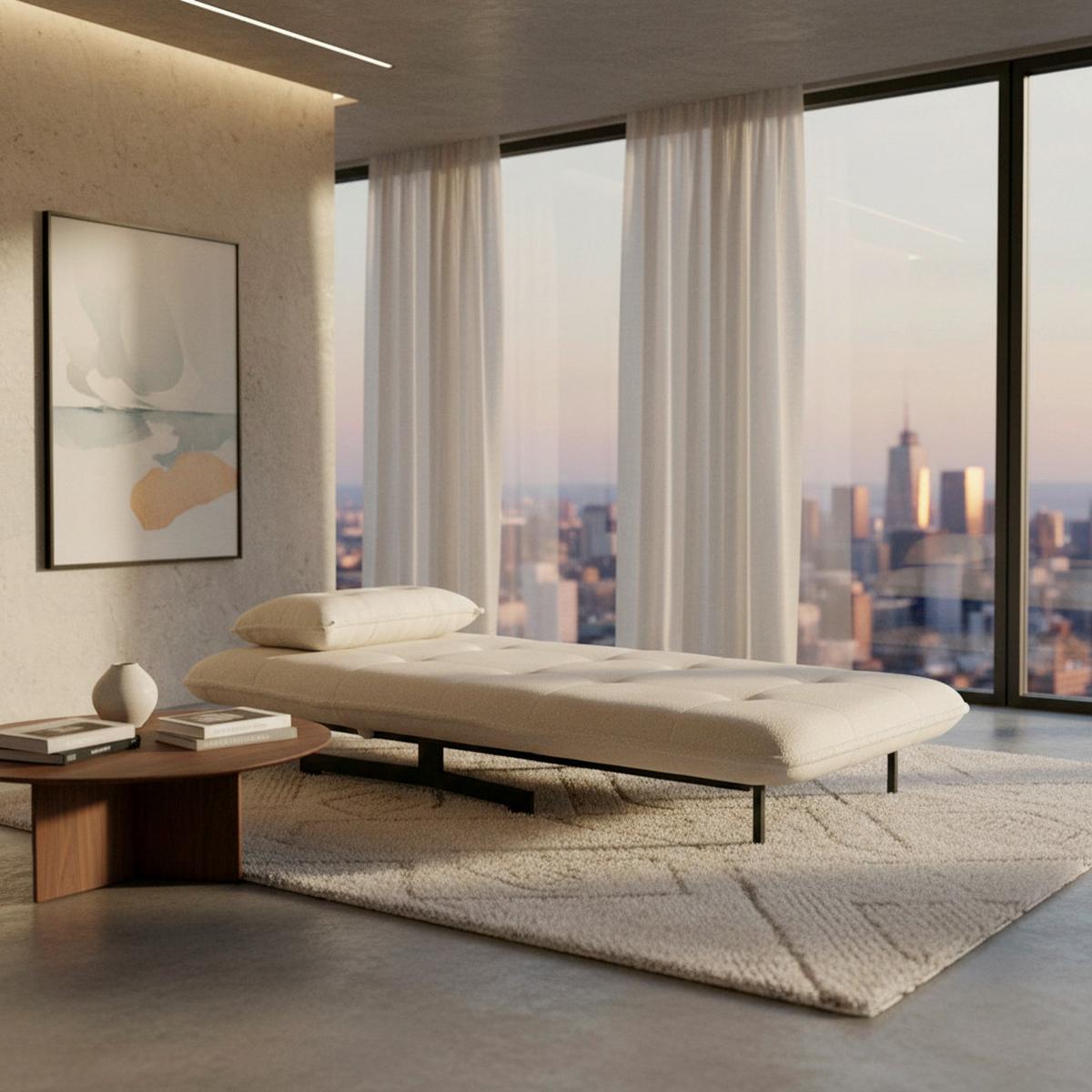 Schlafsessel Luna Weiß Bouclé - Schwarz/Weiß, MODERN, Textil/Metall (92/86/80cm) - Bessagi Home