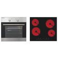 Einbauherd Mega Set 5n 4400 - Edelstahlfarben/Schwarz, KONVENTIONELL, Glas/Metall (59,5/91/57,5cm)