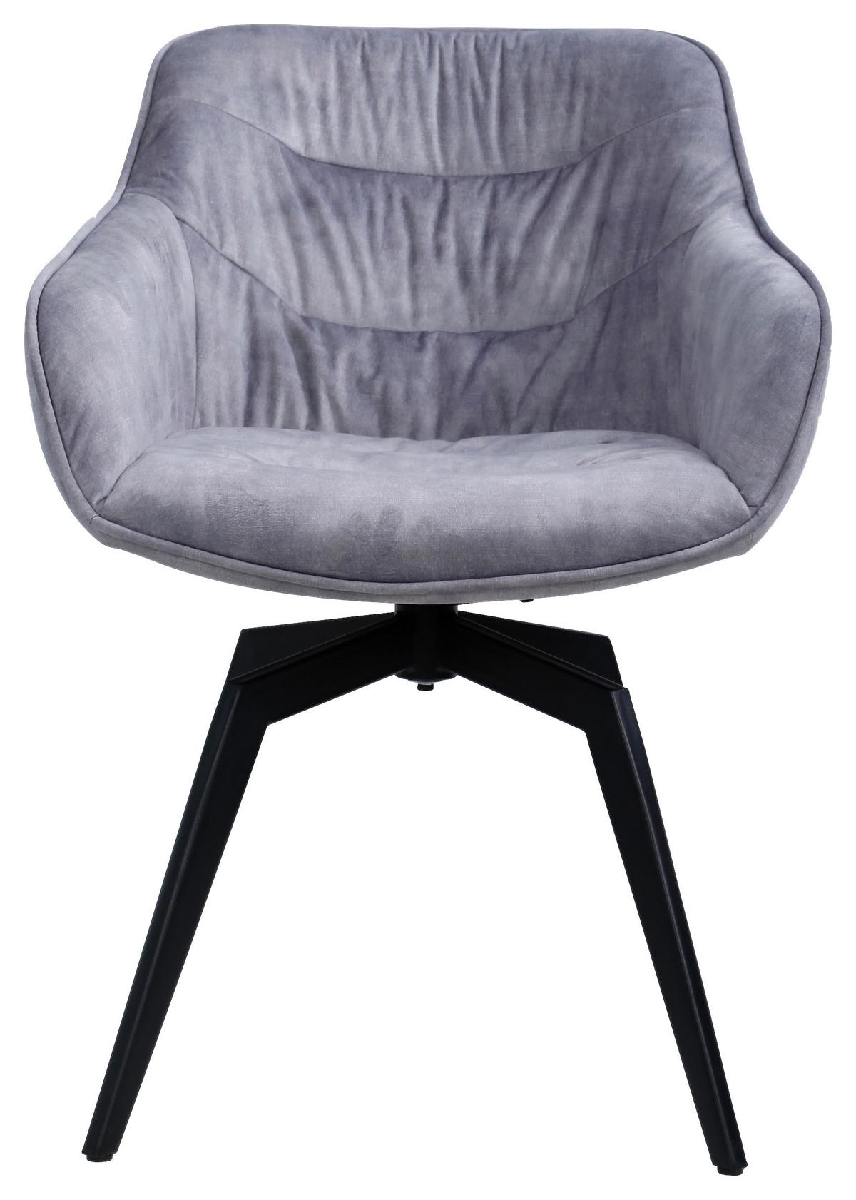 KRZESŁO Z PODŁOKIETNIKAMI MIRKO    -HOM IN- - czarny/szary, Design, metal/tkanina (59/84/64cm) - Hom`in