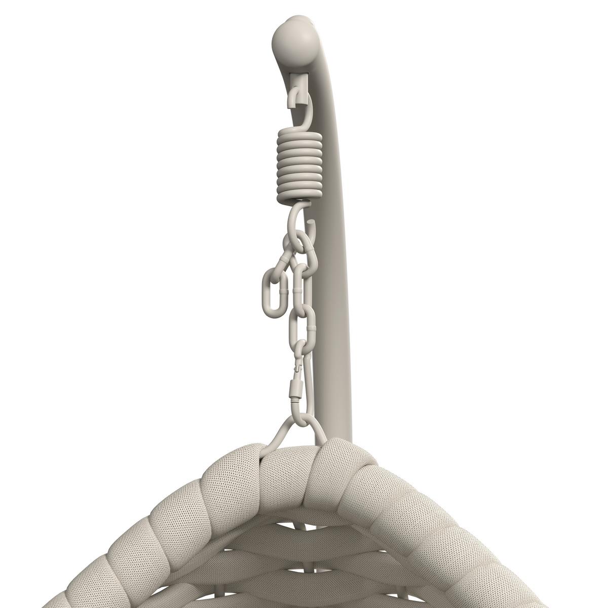 Hängesessel Sasa Creme Outdoorstoff/Metall/Kunststoff - Creme, MODERN, Kunststoff/Textil (115/200/118cm) - Bessagi Garden