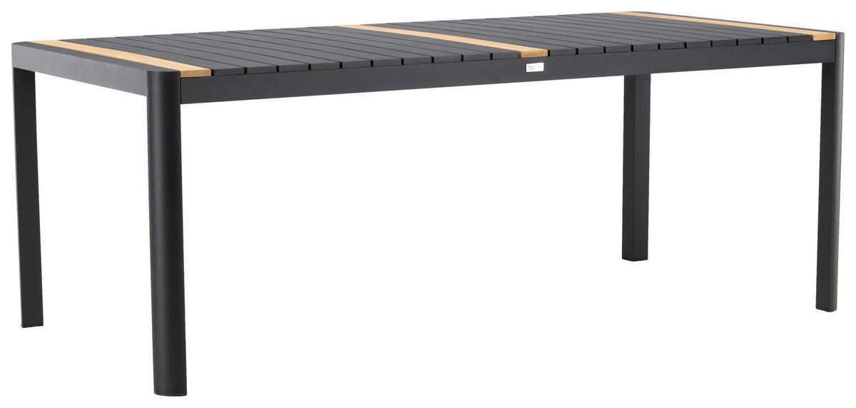 GARTENTISCH TOGO - Schwarz, KONVENTIONELL, Holz/Metall (100/75/200cm) - Gardenson