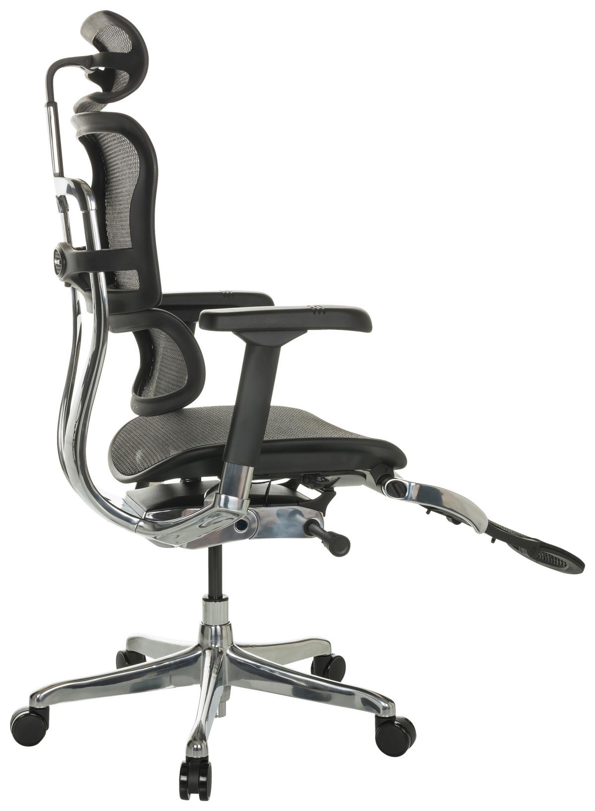Pisarniški Stol Ergohuman Plus Legpro I, Črna - črna/siva, Basics, kovina/umetna masa (68/118-141/64cm) - MID.YOU