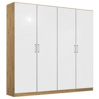 DULAP USI ROTATIVE BERLIN - stejar Artisan/alb lucios intens, Modern, material pe bază de lemn (181/197/54cm) - Modern Living