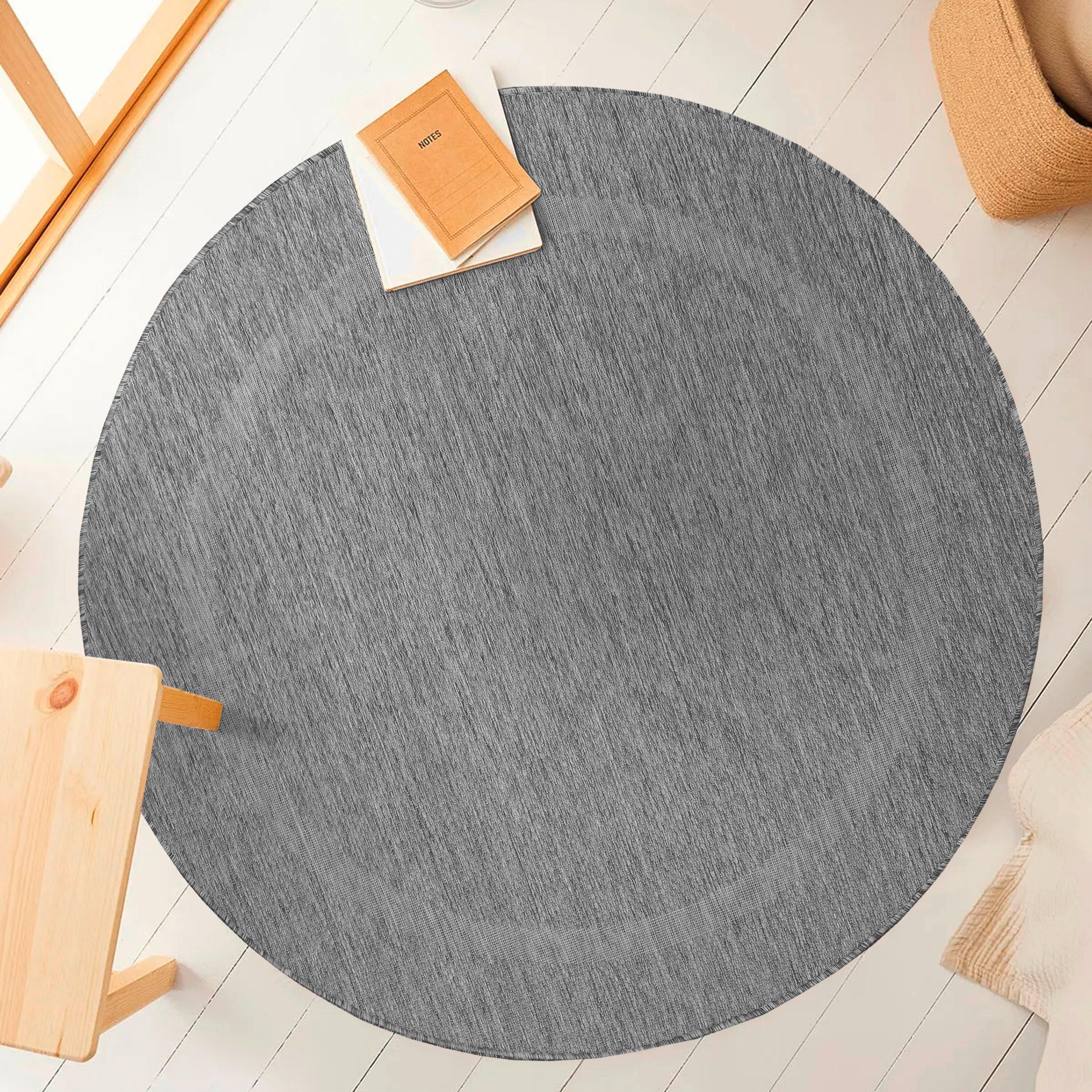 Flachwebeteppich Relax Grau Ø ca. 200cm - Grau, Basics, Textil (200/200cm) - Novel