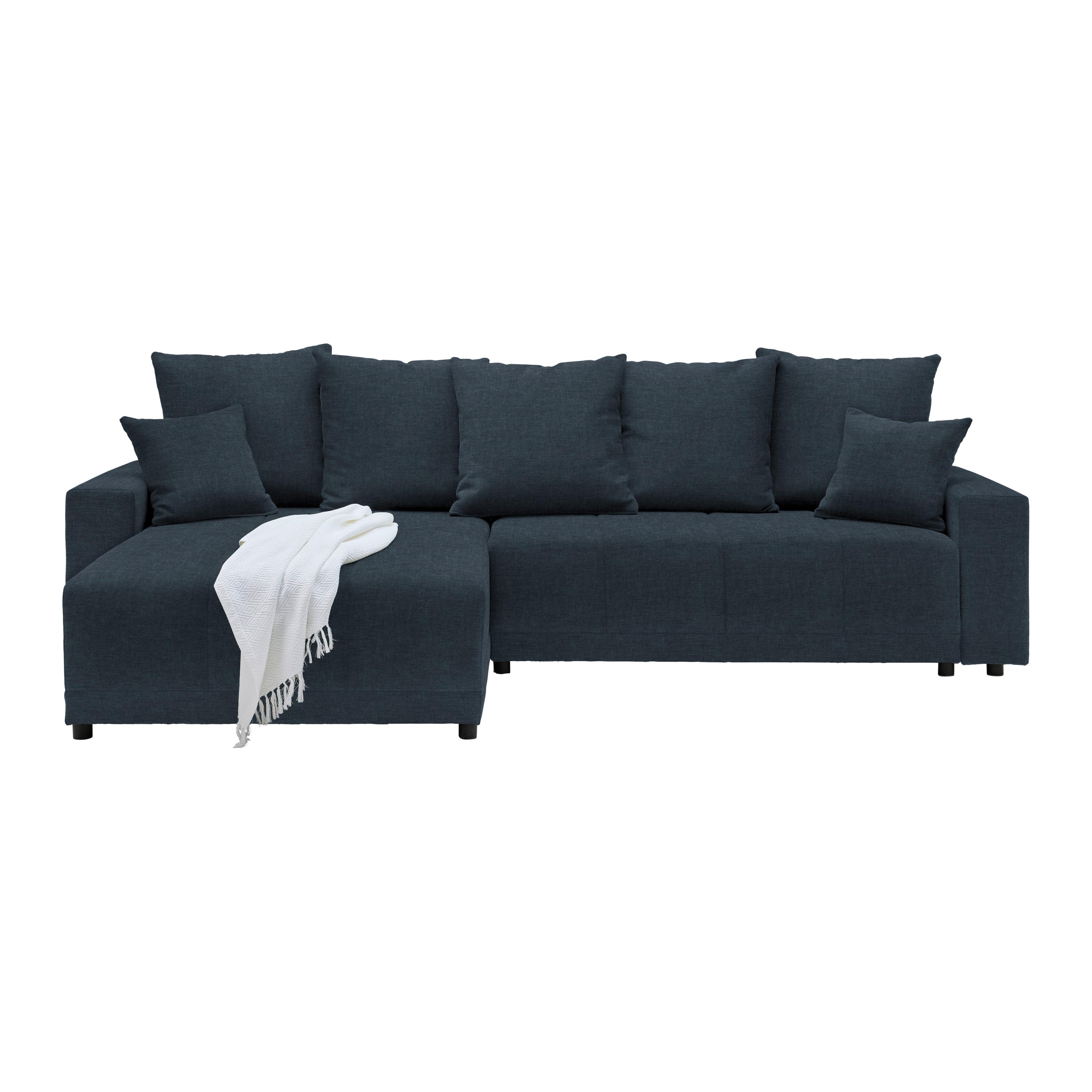 Ecksofa Alatri Dunkelblau - Schwarz/Dunkelblau, MODERN, Kunststoff/Textil (289/90/176cm) - Based