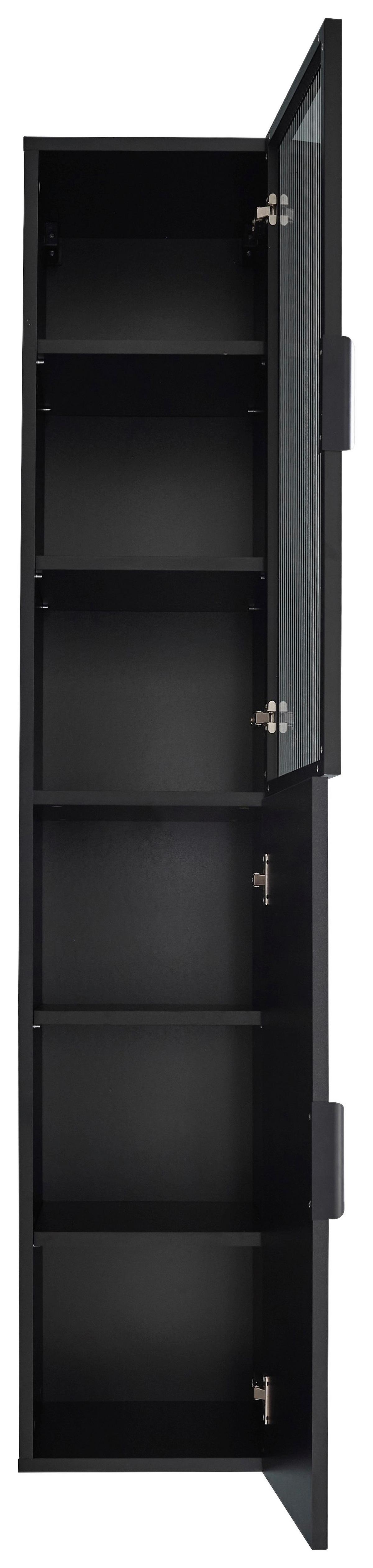 Magasszekrény Diosa - fekete, Konventionell, faalapú anyag/üveg (33/170/35cm) - home24