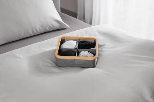 Škatla Za Shranjevanje Simply Storage -Ext- - siva, Moderno, karton/tekstil (30/30/9cm) - Premium Living